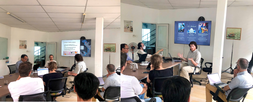 Dr. Ludovic Schorpp (left) and Mr. Scott Stebbing (right) presenting their research