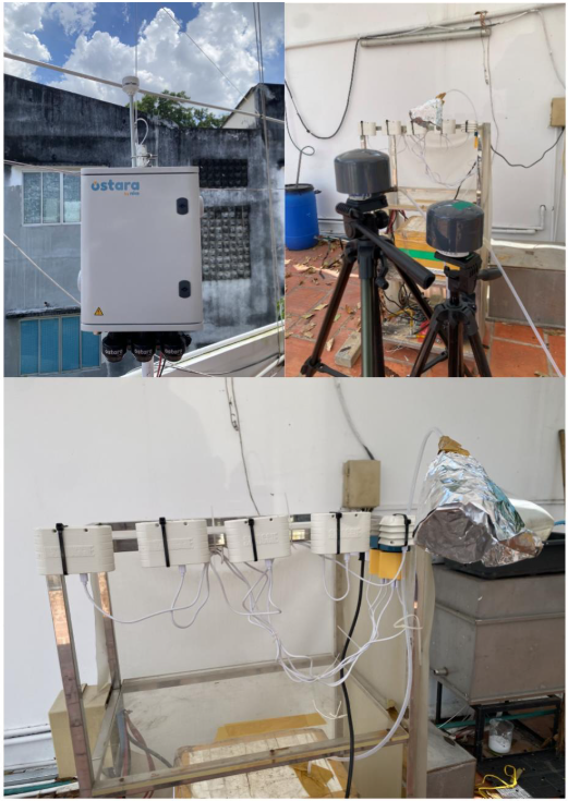 Installation of the air quality monitoring devices for the PM2.5 intercomparison campaign at CARE